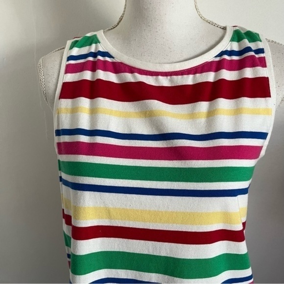 Talbots • Rainbow Multi Colored Stripe Tank Top - Picture 2 of 5